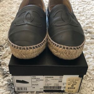 Chanel Espadrilles Lambskin Size 38, GRAY